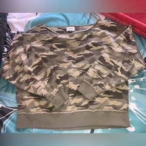 American Eagle Camo Pullover Sweatshirt - Olive & Tan